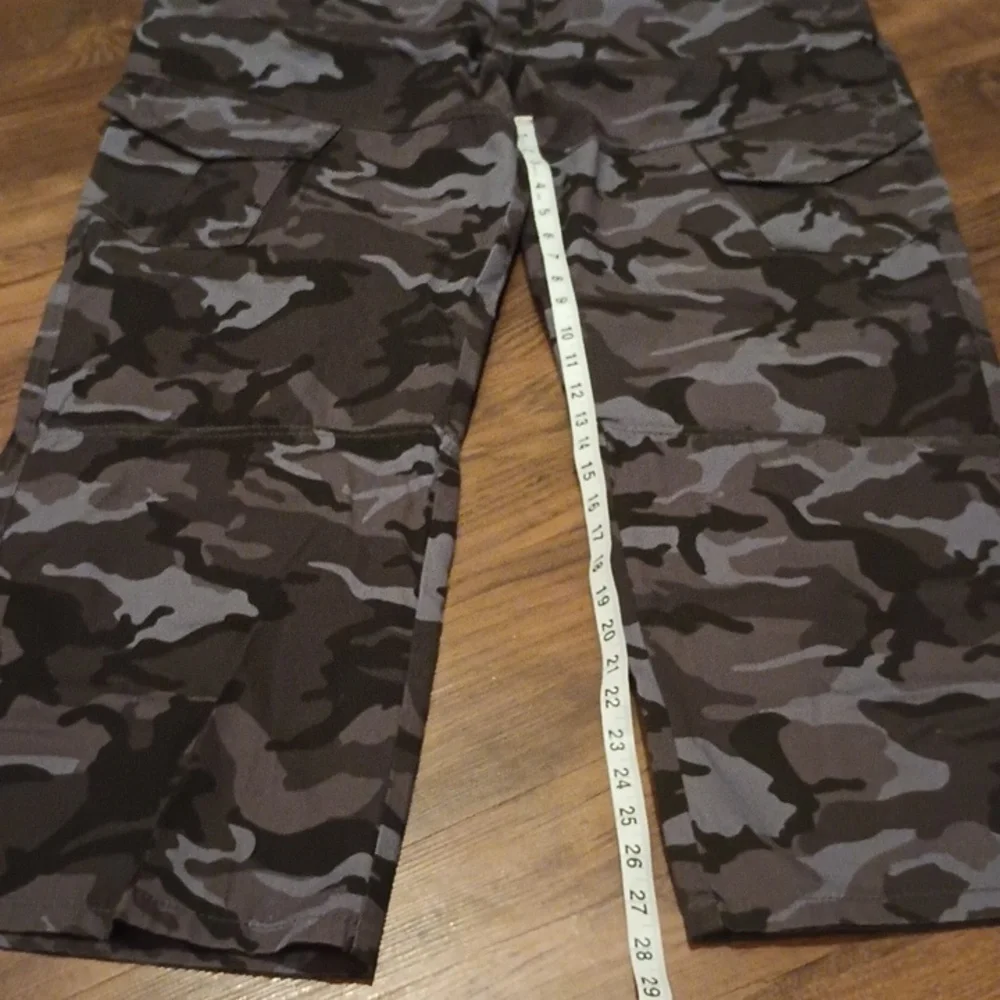 Big Dude Grey Camo Cargo Straight Leg Cotton Pants A34